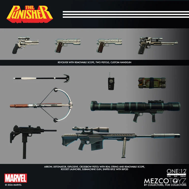 Mezco One 12 Collective The Punisher Action Figure Marvel Comics Collectible