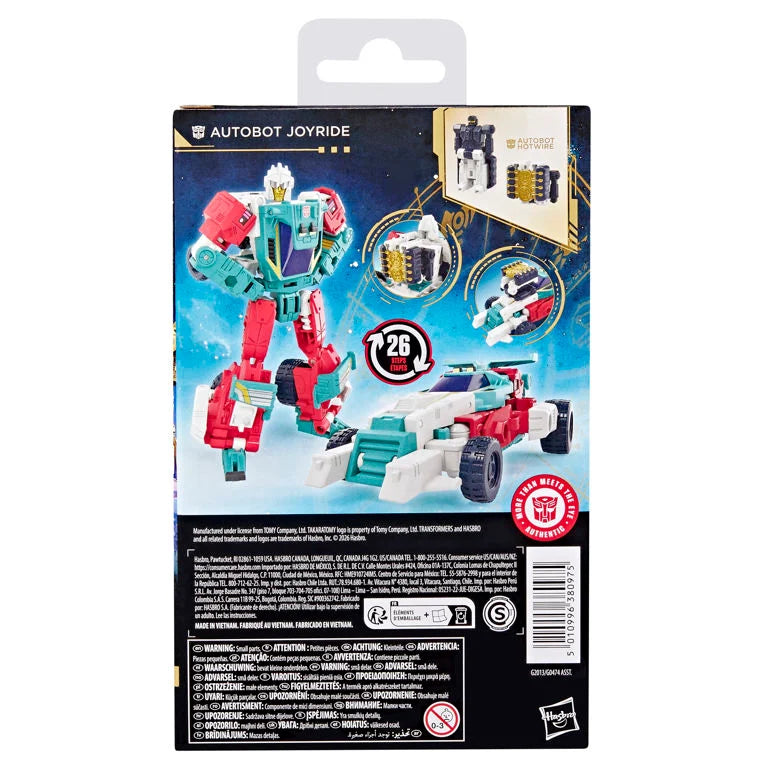 Hasbro Transformers Age of the Primes Deluxe Class Autobot Joyride with Autobot Hotwire Powermaster 5.25-Inch Action Figure