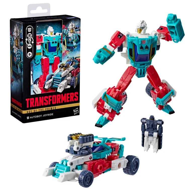 Hasbro Transformers Age of the Primes Deluxe Class Autobot Joyride with Autobot Hotwire Powermaster 5.25-Inch Action Figure
