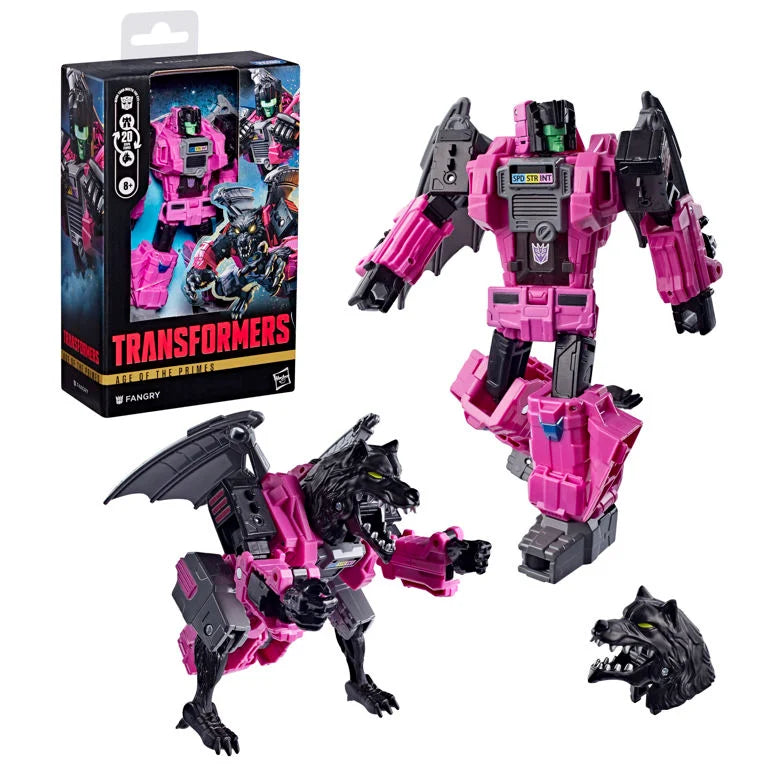 Hasbro Transformers Age of the Primes Deluxe Class Fangry with Brisko Headmaster 5.25-Inch Action Figure