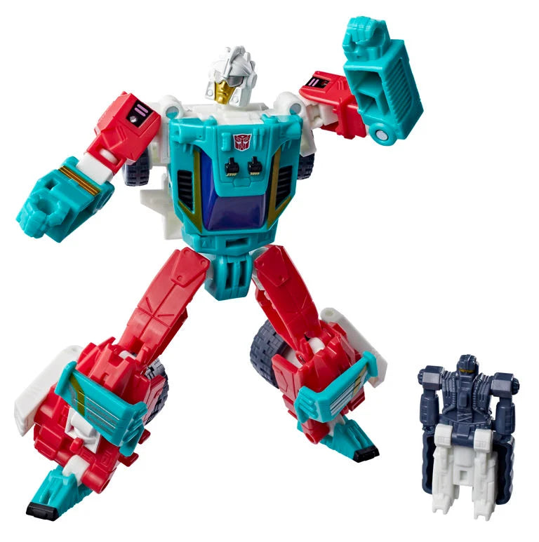 Hasbro Transformers Age of the Primes Deluxe Class Autobot Joyride with Autobot Hotwire Powermaster 5.25-Inch Action Figure