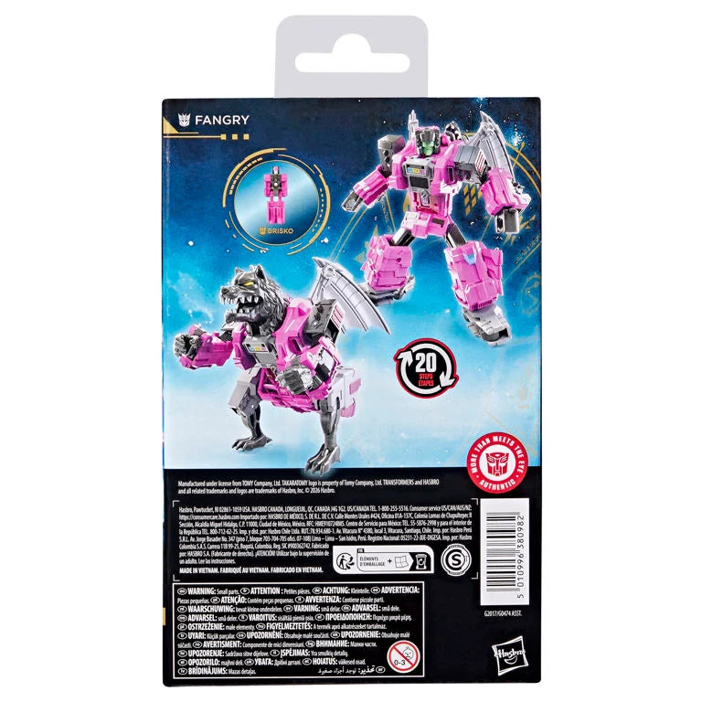 Hasbro Transformers Age of the Primes Deluxe Class Fangry with Brisko Headmaster 5.25-Inch Action Figure