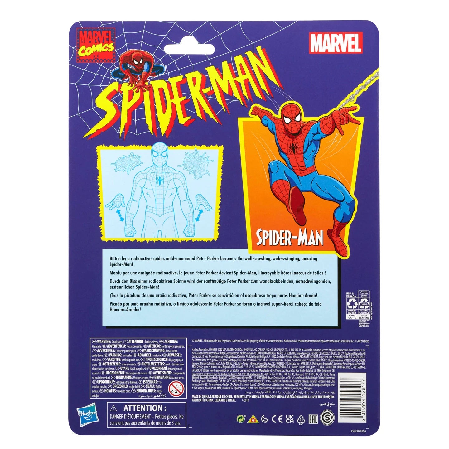 Spider-Man Marvel Legends Retro Collection Cel-Shaded Spider-Man Action Figure