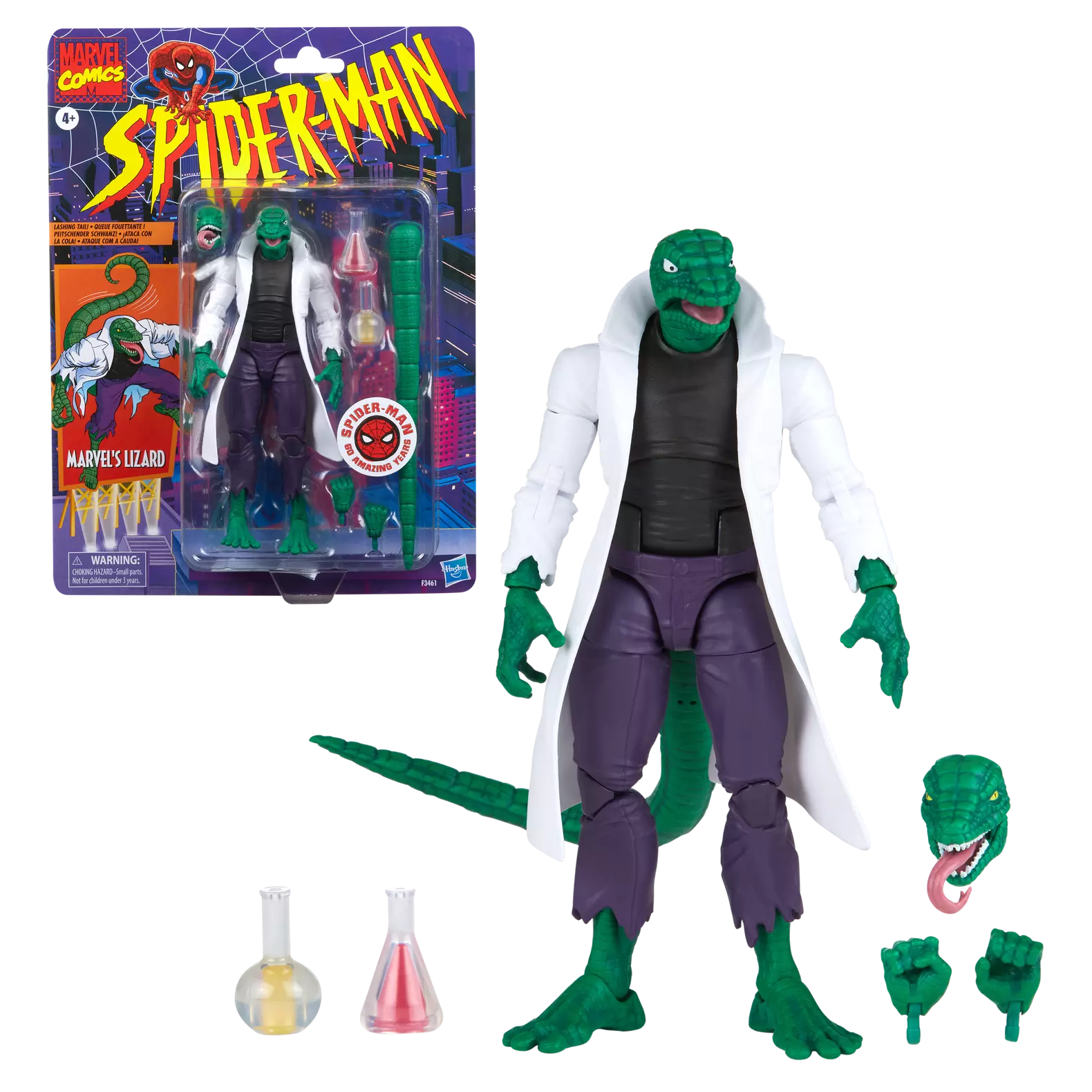 Hasbro Marvel Legends Spider-Man Retro Cardback Marvel's Lizard Action Figure