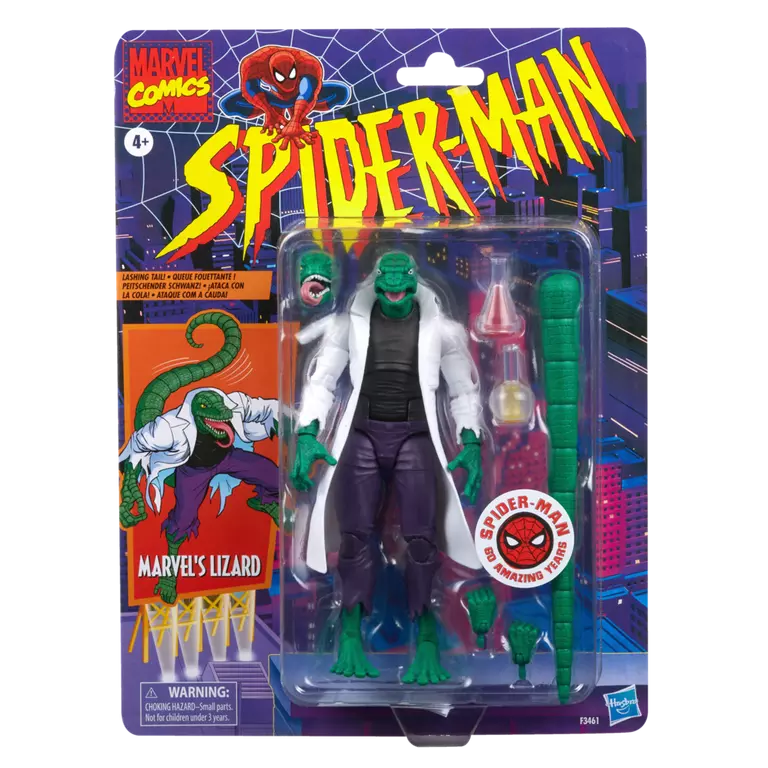 Hasbro Marvel Legends Spider-Man Retro Cardback Marvel's Lizard Action Figure