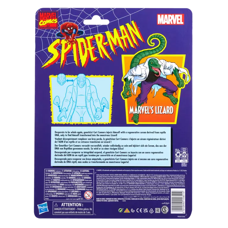 Hasbro Marvel Legends Spider-Man Retro Cardback Marvel's Lizard Action Figure