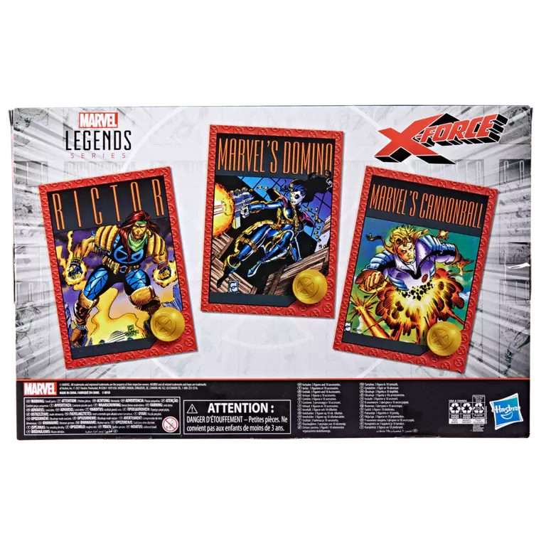 Marvel Legends X-Force Domino, Rictor & Cannonball 3-Pack Action Figures