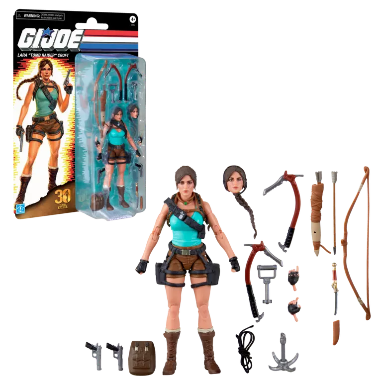G.I. Joe x Tomb Raider - Classified Series: Retro Cardback Lara Croft Action Figure | One Per Customer
