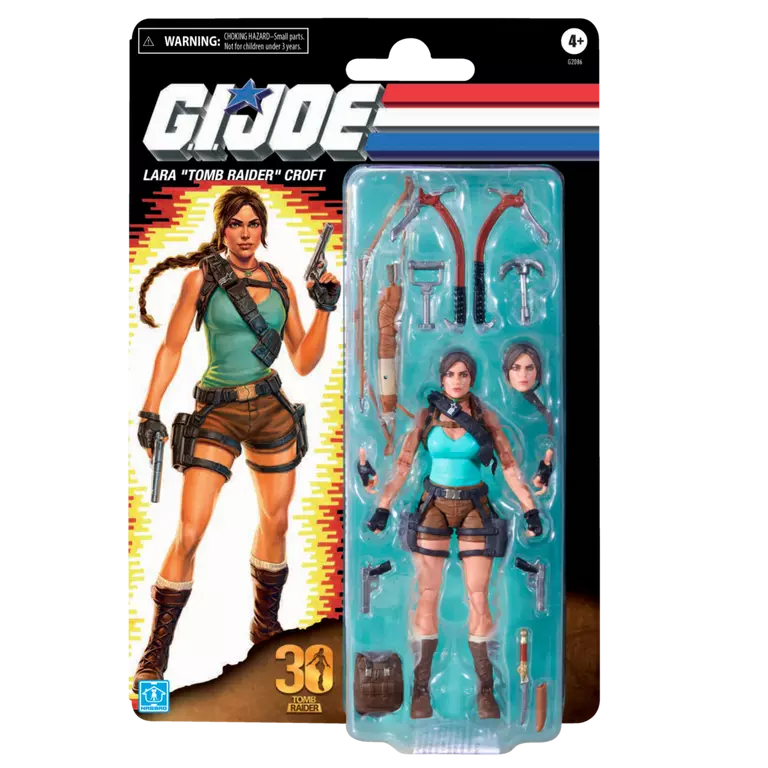 G.I. Joe x Tomb Raider - Classified Series: Retro Cardback Lara Croft Action Figure | One Per Customer