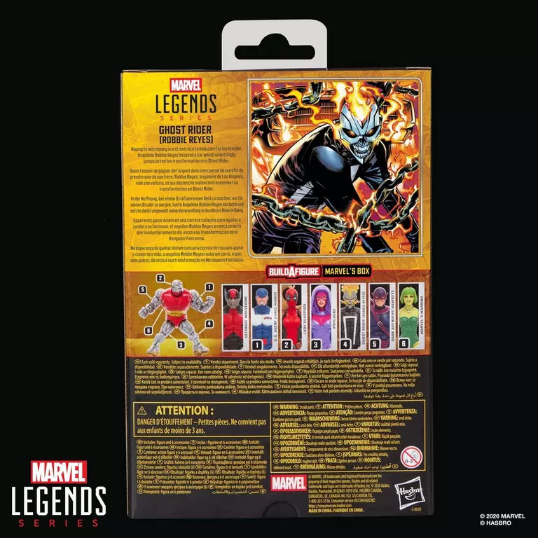 Marvel Legends Series Ghost Rider Robbie Reyes 6 Inch Action Figure with Marvel's Box Build A Figure Part