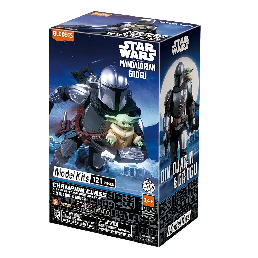 Blokees Star Wars The Mandalorian Din Djarin And Grogu Plastic Model Kit Snap Fit Collectible