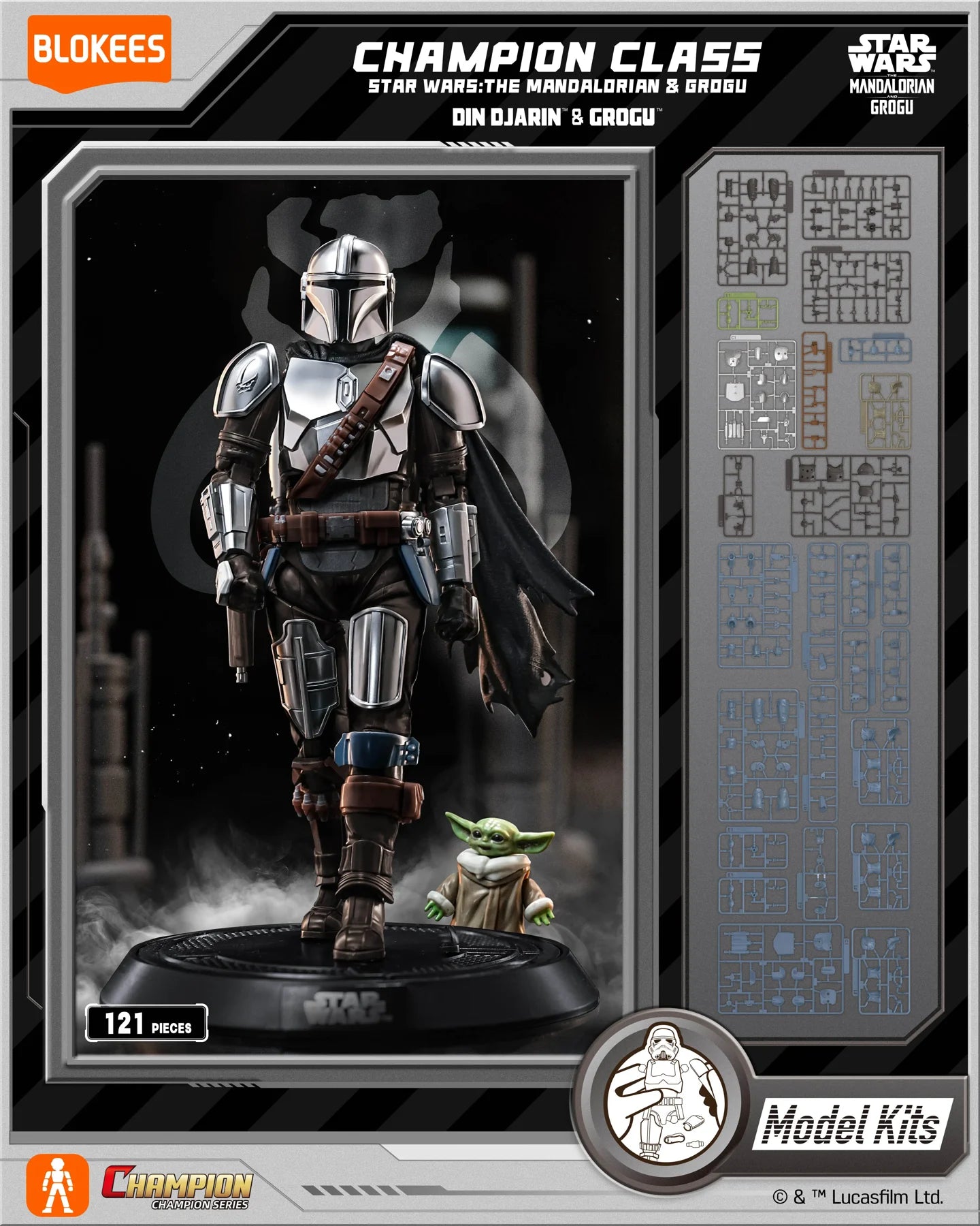 Blokees Star Wars The Mandalorian Din Djarin And Grogu Plastic Model Kit Snap Fit Collectible