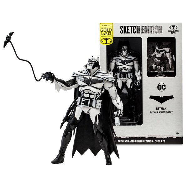 Edición de bocetos de Batman White Knight de DC Multiverse, etiqueta dorada exclusiva