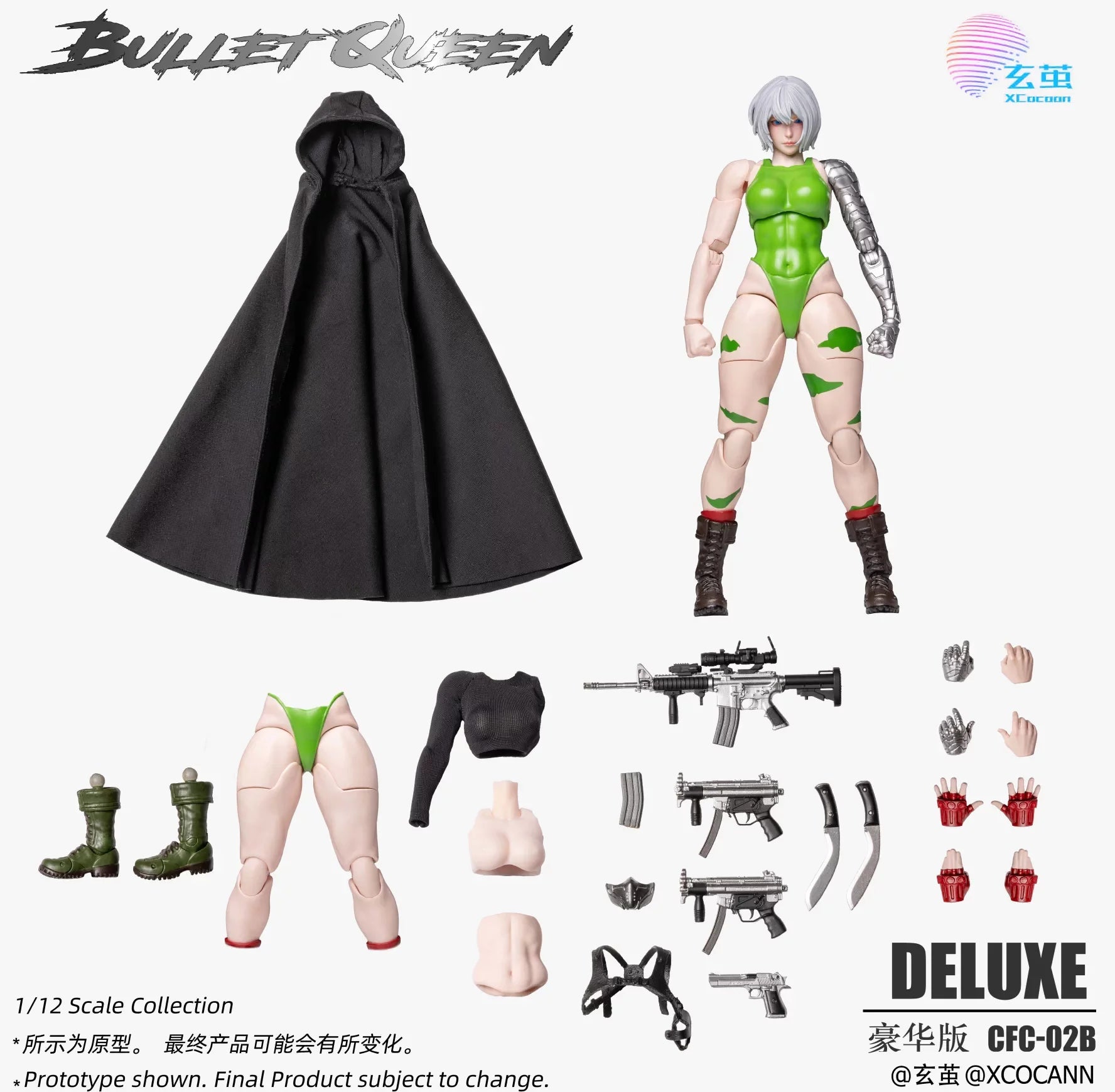 Xcocann Studio CFC-02B Bullet Queen Deluxe 1/12 Scale Action Figure