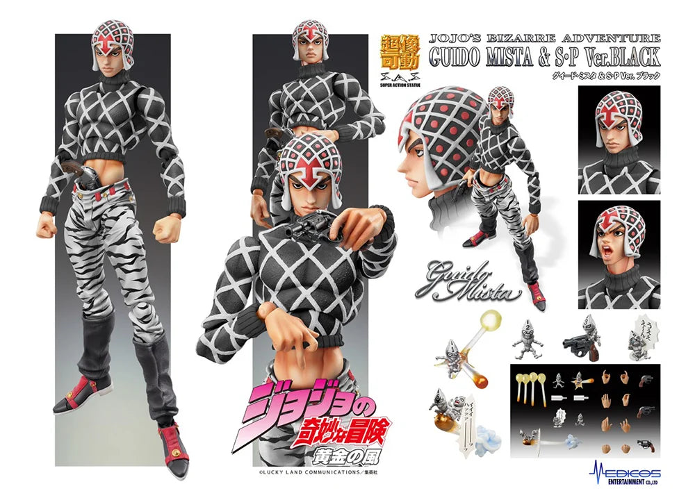 JoJo's Bizarre Adventure Super Action Statue | Guido Mista & S-P (Black Ver.)