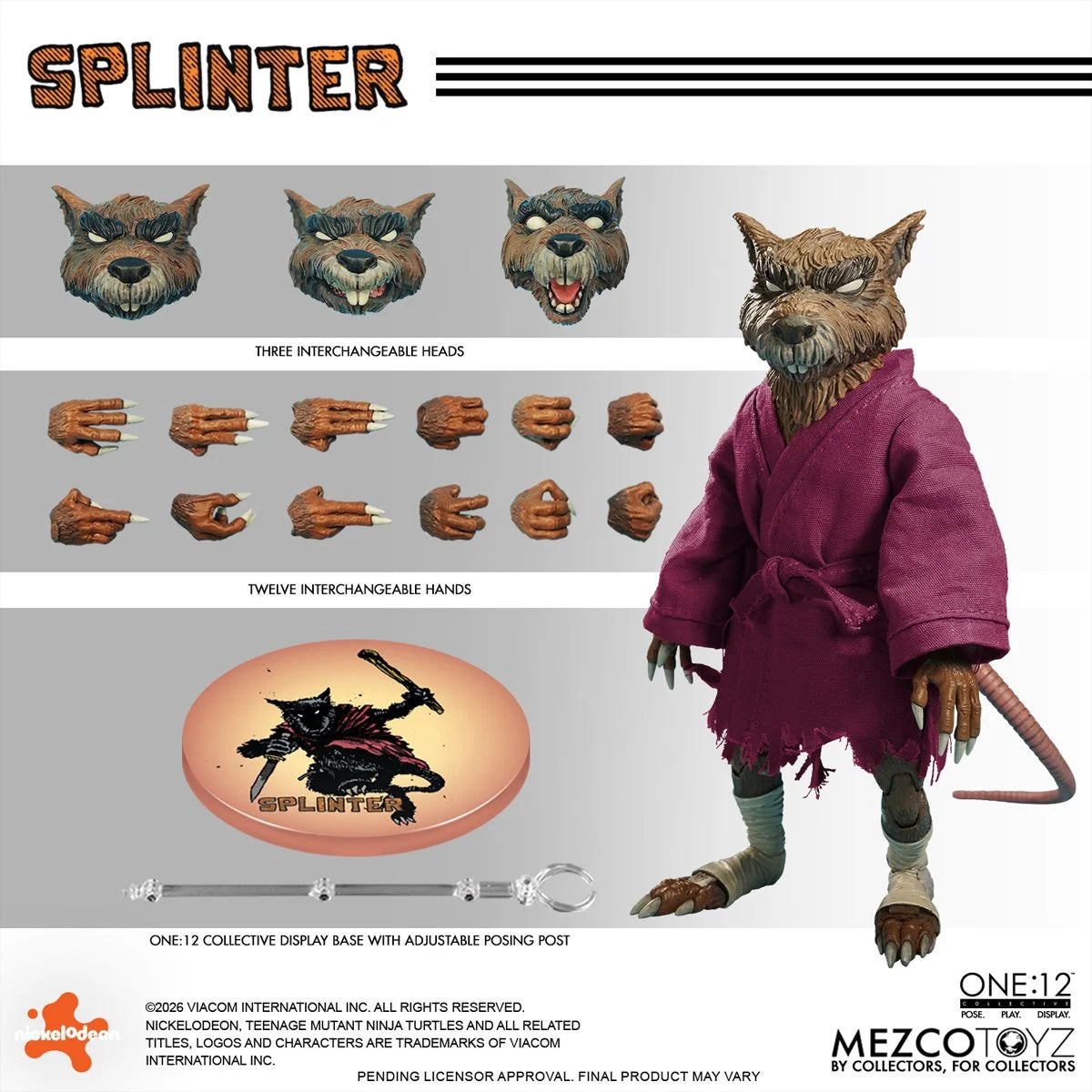Mezco One:12 Collective Teenage Mutant Ninja Turtles Master Splinter Action Figure