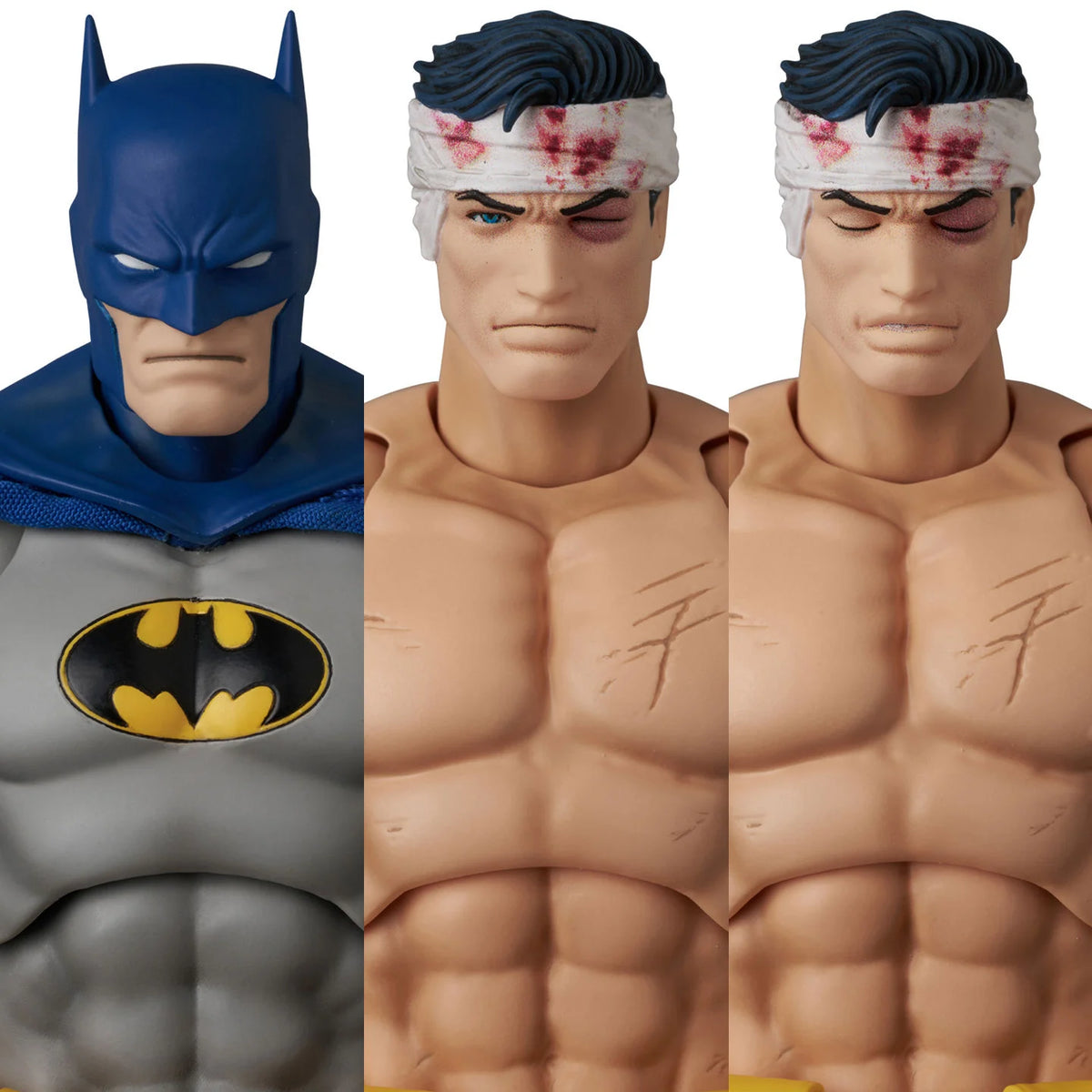 MAFEX No.333 Batman Recollection Blue Ver. alternate Batman and injured Bruce Wayne head sculpts