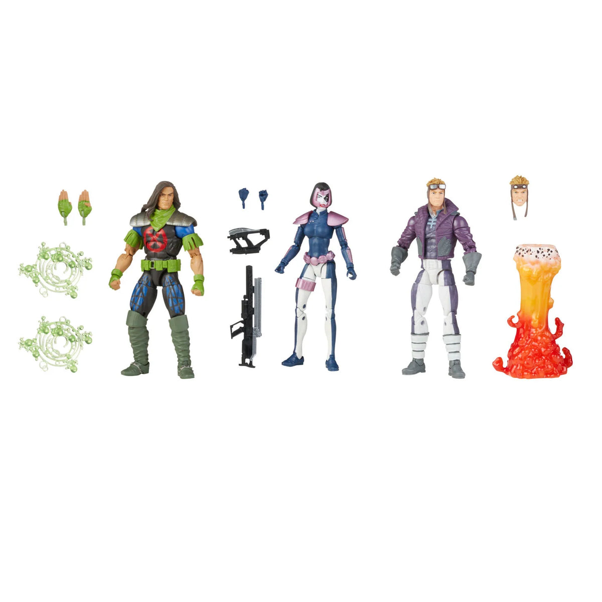 Marvel Legends X-Force Domino Rictor Cannonball 3-Pack figures and accessories