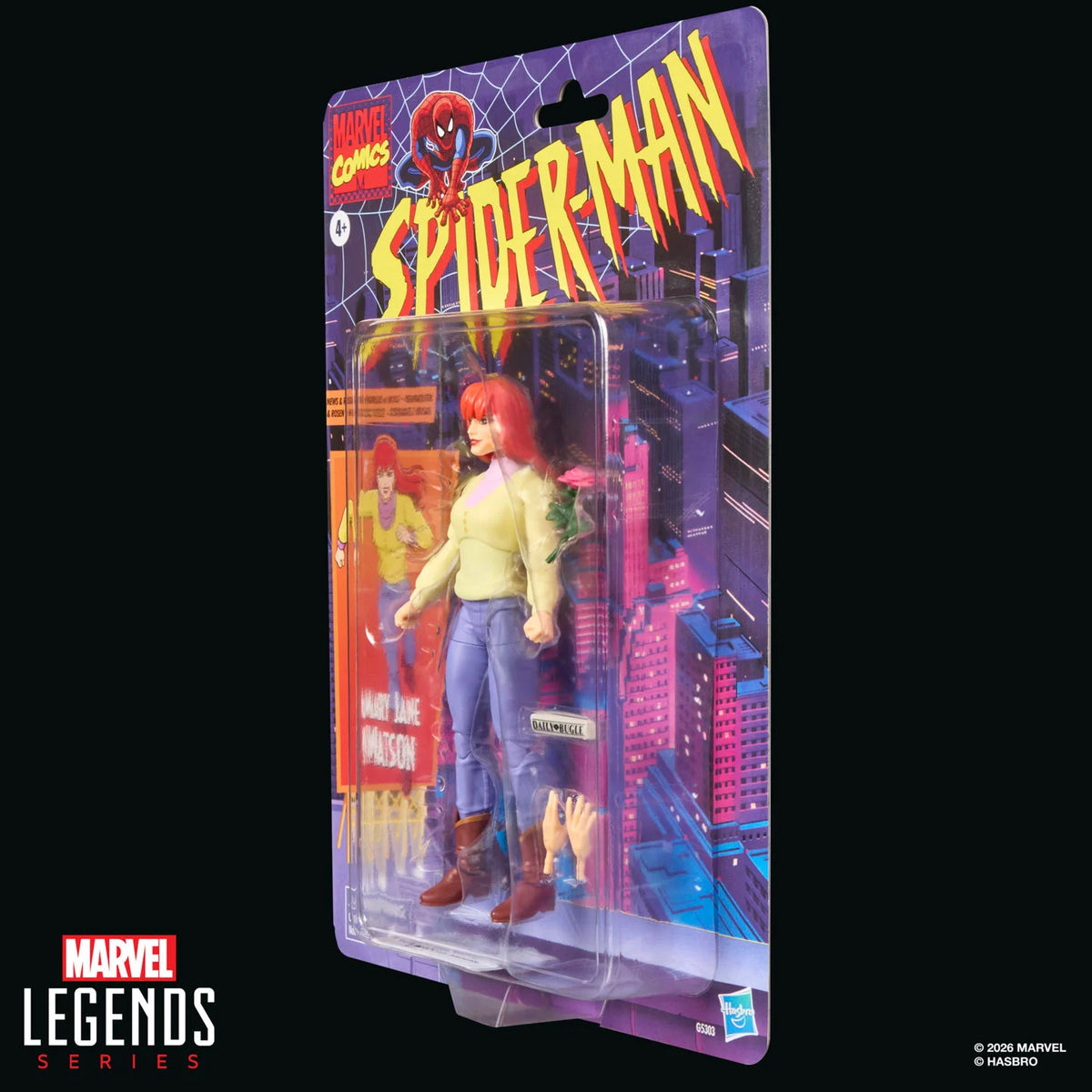 Marvel Legends Mary Jane Watson Spider-Man Animated Series Retro Collection package angle