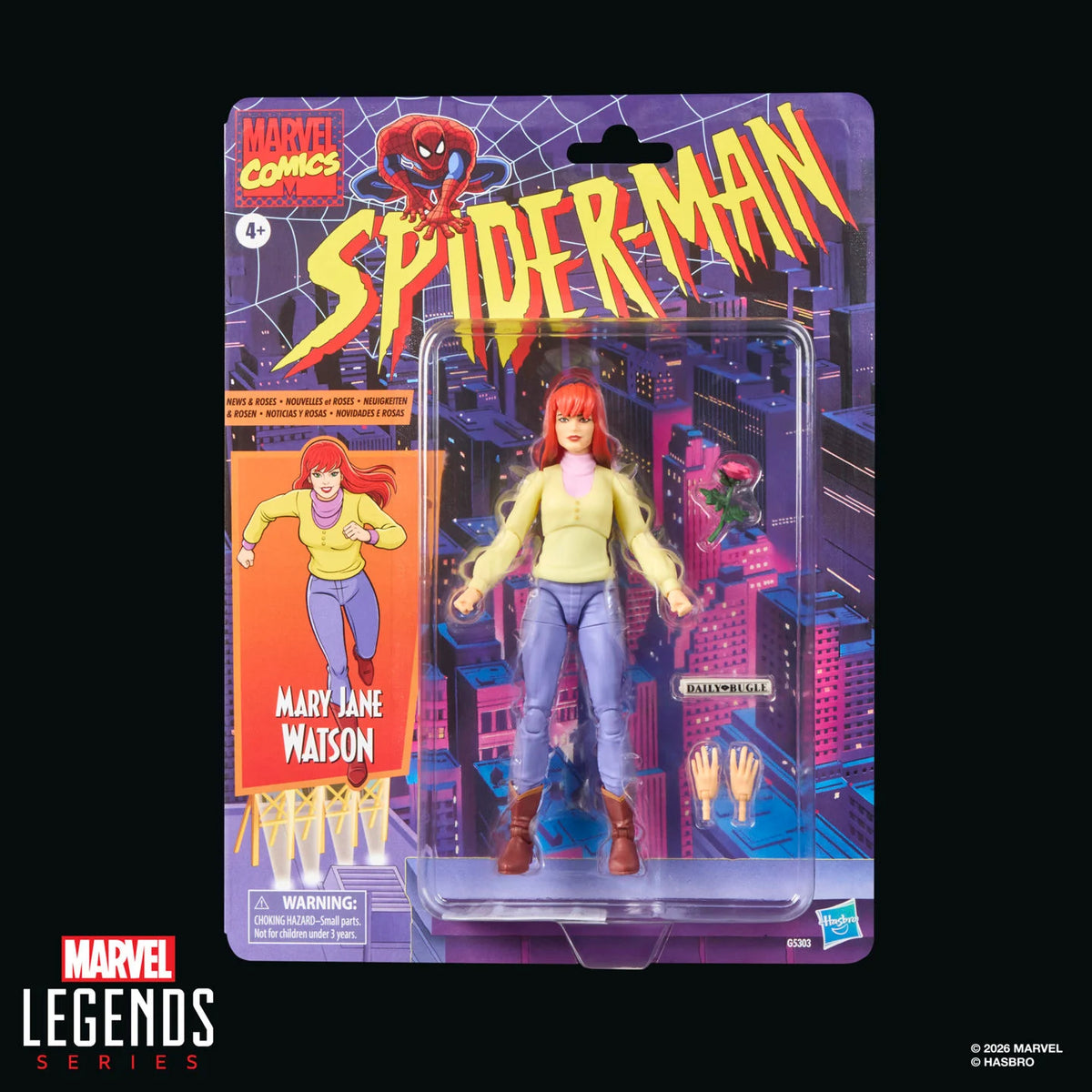 Marvel Legends Mary Jane Watson Spider-Man Animated Series Retro Collection package front