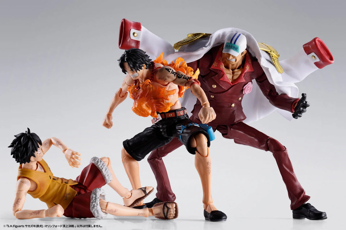 S.H.Figuarts Sakazuki Akainu Marineford with Portgas D. Ace and Monkey D. Luffy