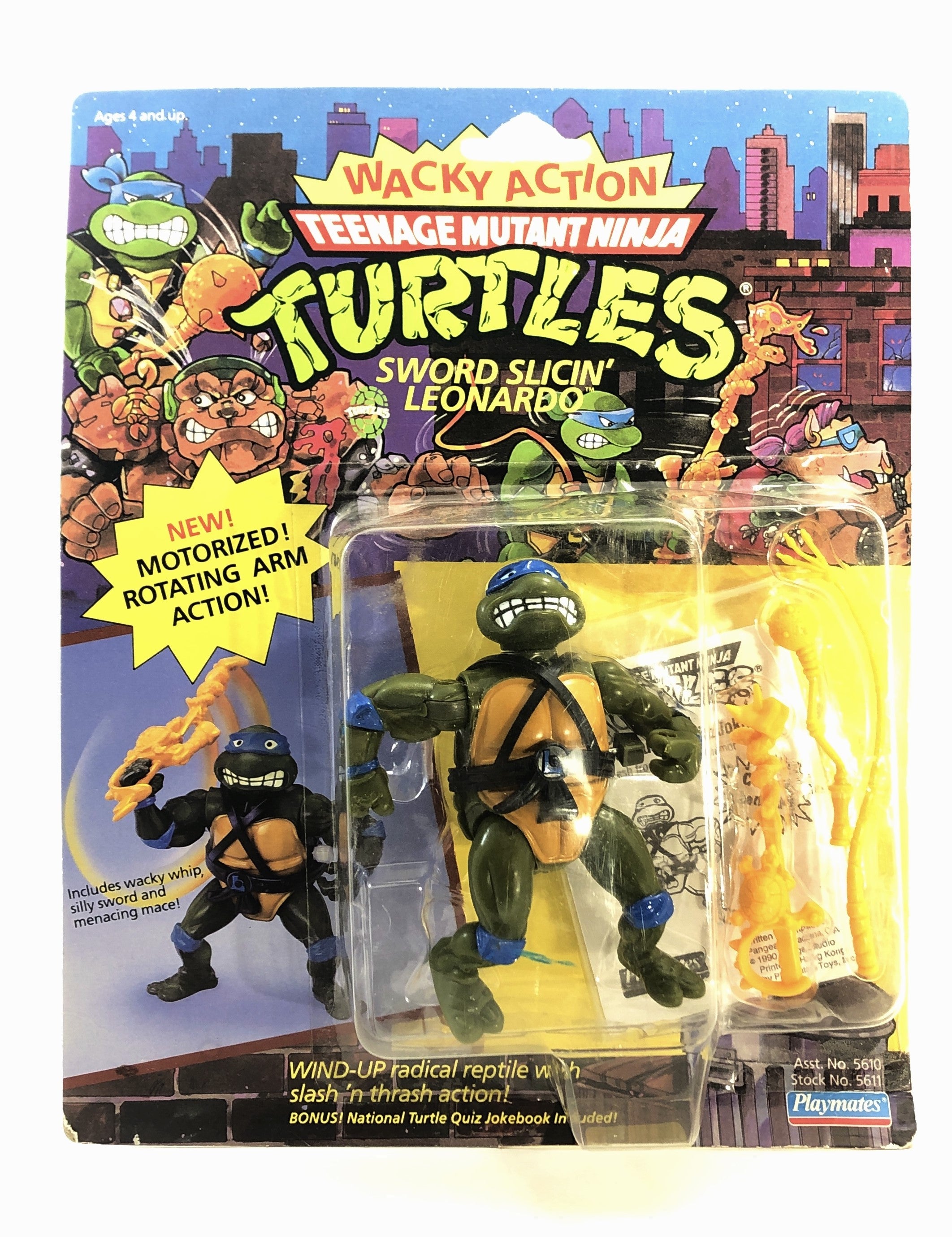 TEENAGE MUTANT NINJA Turtles 1990 Wacky Action Sword Slicin' Leonardo TEENAGE MUTANT NINJA Turtles 1990 Wacky Action Sword Slicin' Leonardo