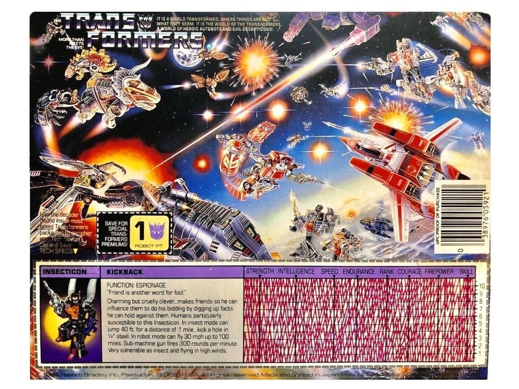 Transformers G1: Kickback (Hasbro, 1985)